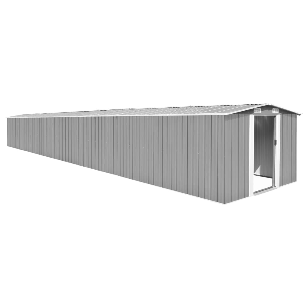 foto del prodotto capanno da giardino grigio 257x990x181 cm in acciaio zincato cod mxl 65796