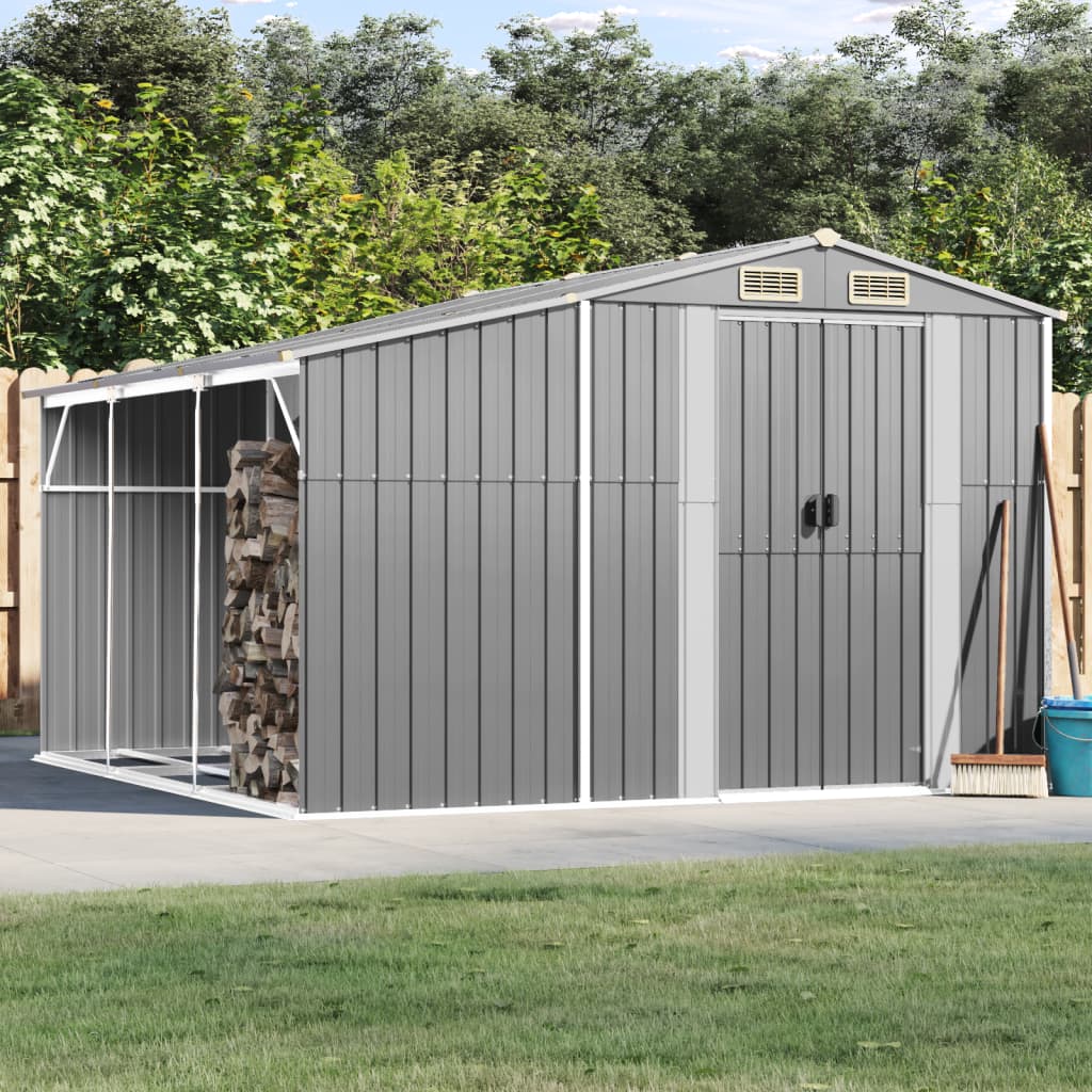 foto del prodotto capanno da giardino grigio 277x279x179 cm in acciaio zincatocod mxl 78915
