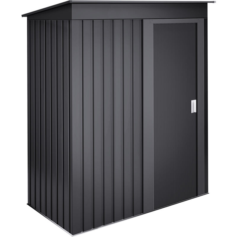 foto del prodotto capanno da giardino in metallo 1,39m2 neat anthracite porta scorrevole tetto spiovente
