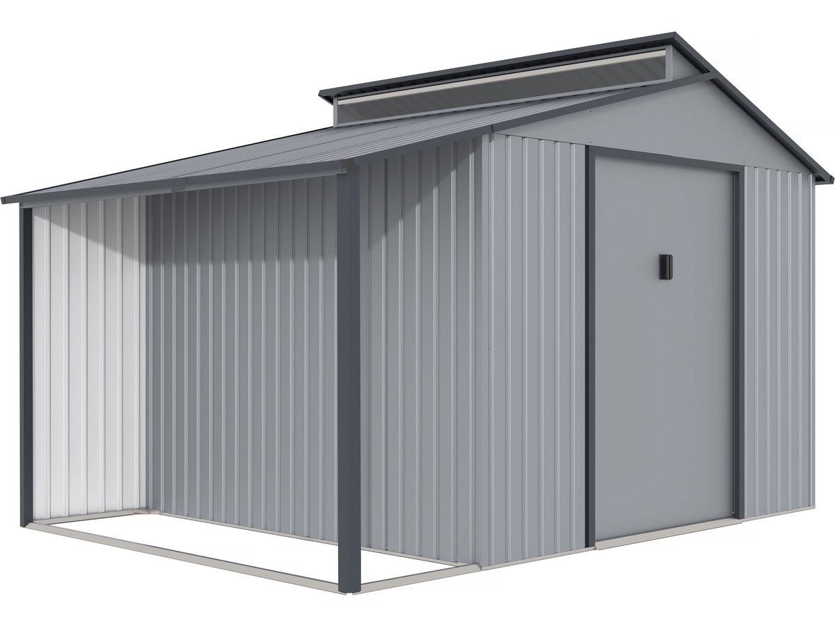 foto del prodotto capanno da giardino in metallo con pergola quot madras quot 9,12 m grigio