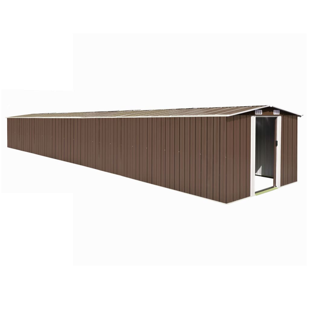foto del prodotto capanno da giardino marrone 257x990x181 cm in acciaio zincato cod mxl 65806