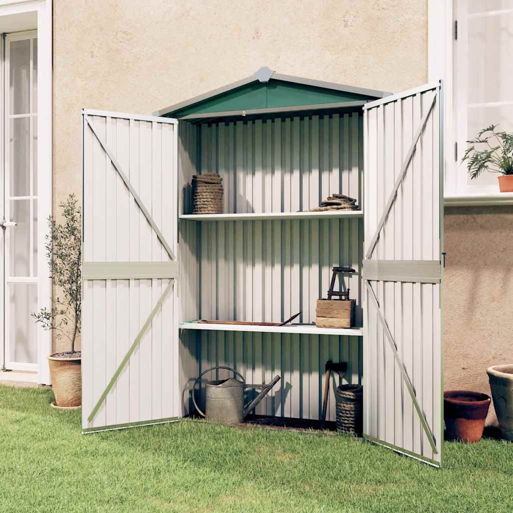 foto del prodotto capanno da giardino verde 107,5x46x183 cm in acciaio zincato cod mxl 65828