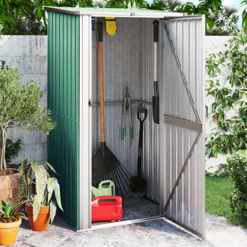 foto del prodotto capanno da giardino verde 118,5x97x209,5 cm in acciaio zincato cod mxl 65896