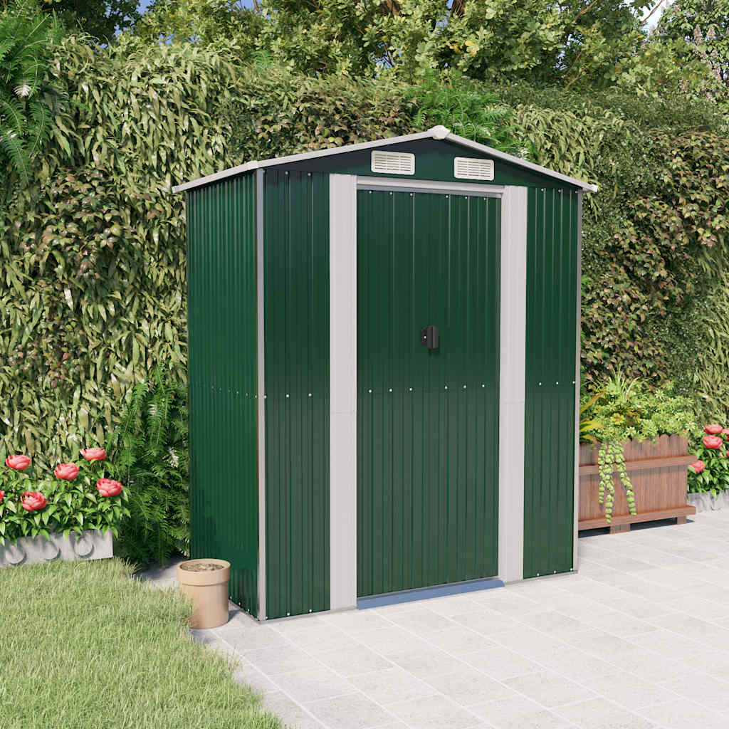 foto del prodotto capanno da giardino verde 192x108x223 cm in acciaio zincato cod mxl 65889
