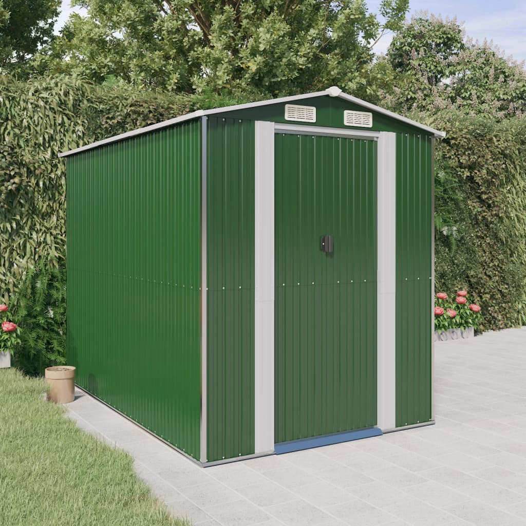 foto del prodotto capanno da giardino verde 192x274x223 cm acciaio zincato cod mxl 51860