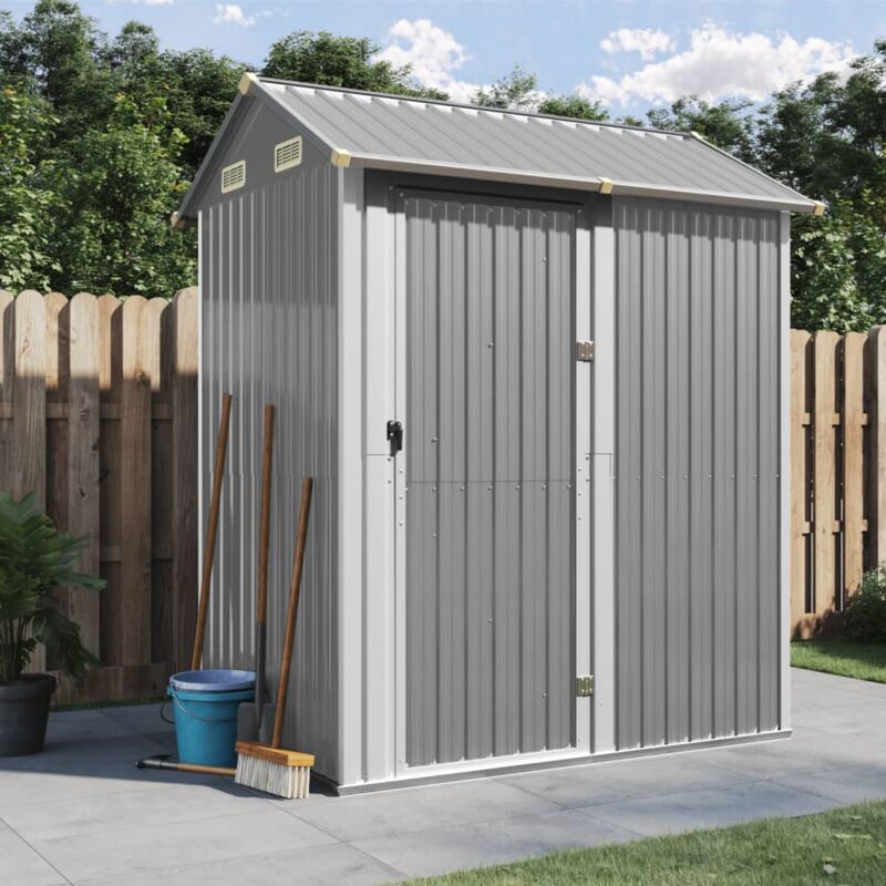 foto del prodotto capanno giardino grigio chiaro 192x152,5x237cm acciaio zincato vidaxl