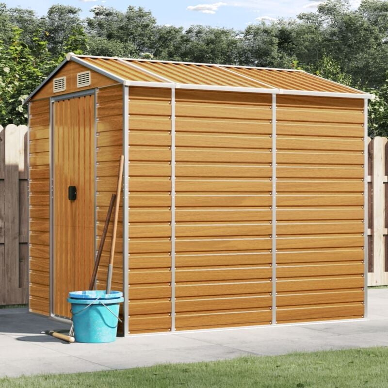 foto del prodotto capanno giardino marrone chiaro 191x215x198cm acciaio zincato vidaxl