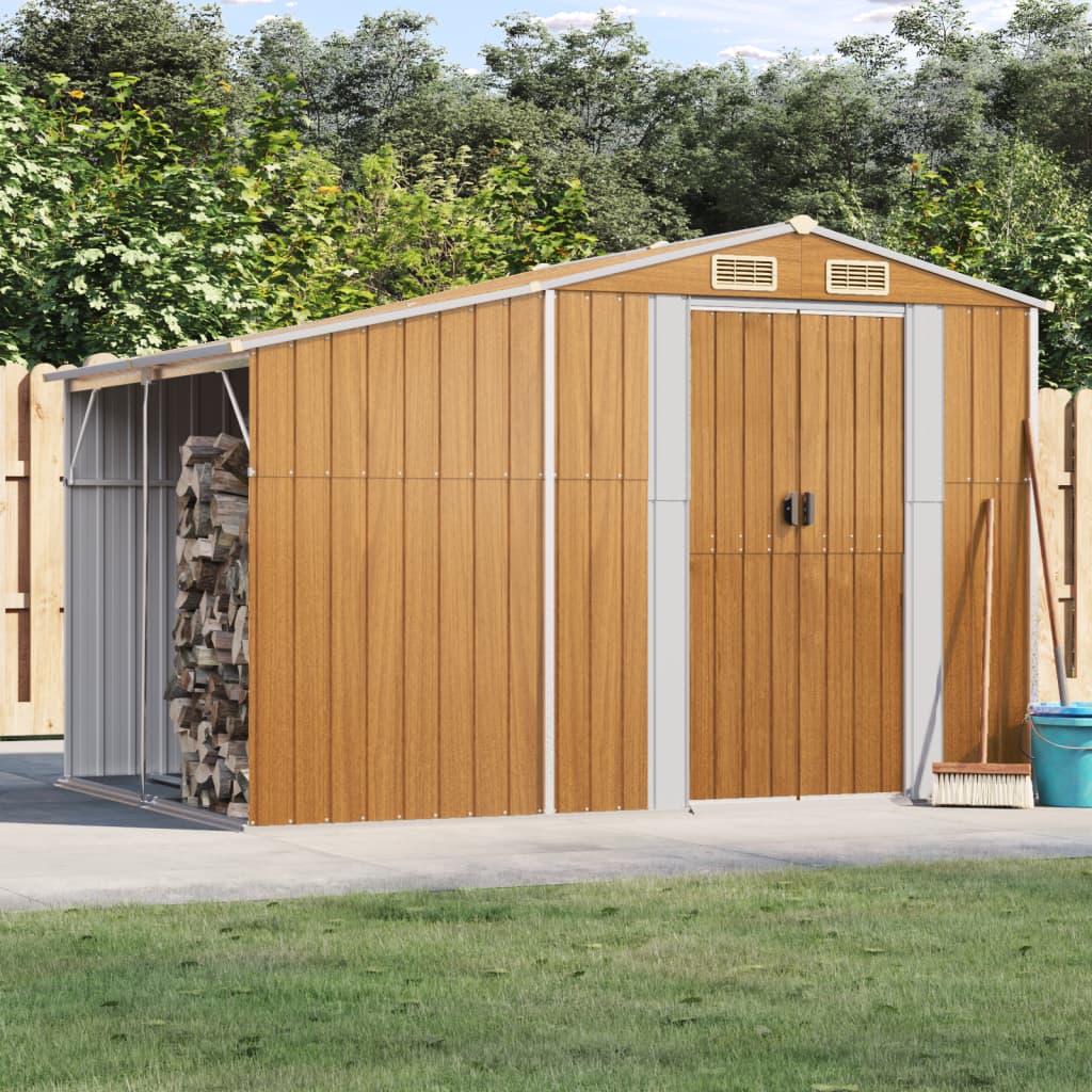 foto del prodotto capanno giardino marrone chiaro 277x192,5x179cm acciaio zincatocod mxl 104263
