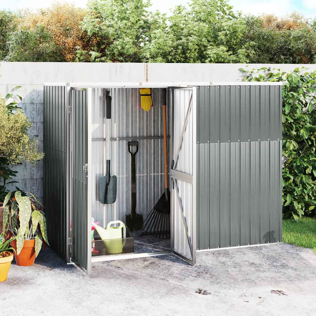 foto del prodotto capanno per attrezzi grigio 225x89x161 cm acciaio zincato