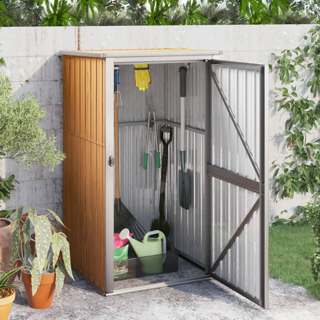 foto del prodotto capanno per attrezzi marrone 88x89x161 cm acciaio zincato cod mxl 65798