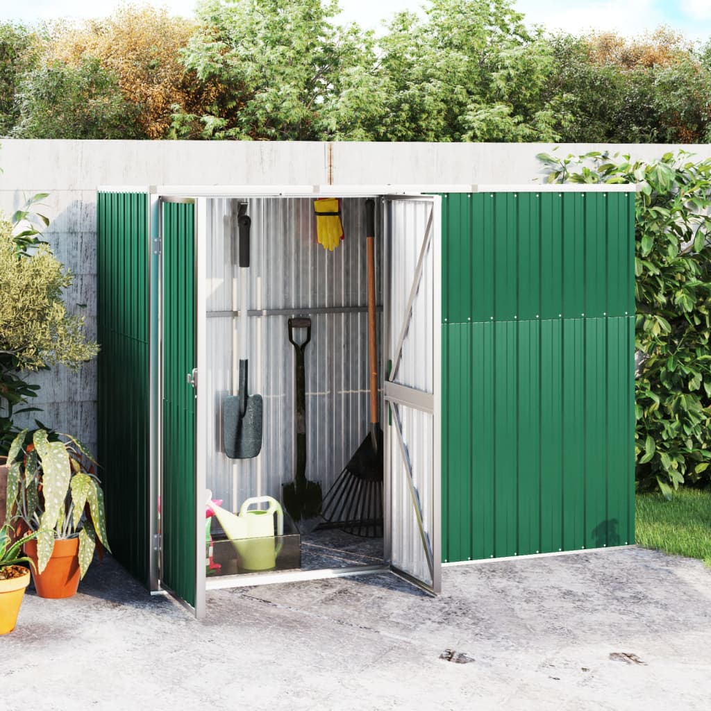 foto del prodotto capanno per attrezzi verde 225x89x161 cm acciaio zincato cod mxl 65813