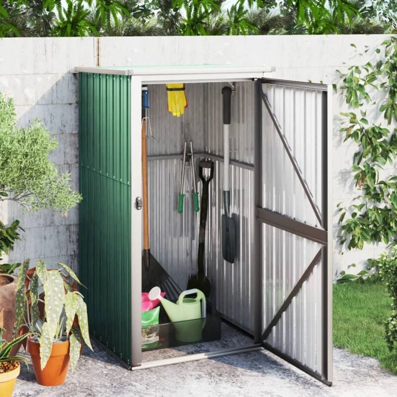 foto del prodotto capanno per attrezzi verde 88x89x161 cm in acciaio zincato vidaxl