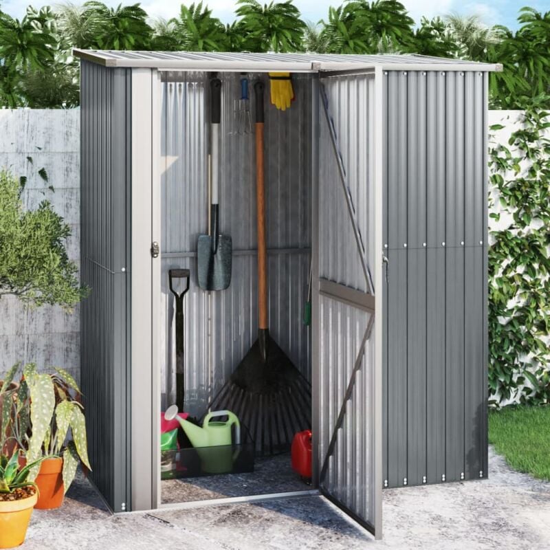 foto del prodotto capanno per biciclette grigio 180,5x97x209,5 cm acciaio zincato vidaxl