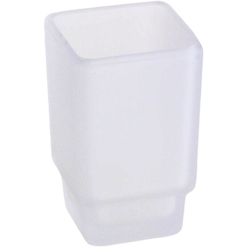 foto del prodotto capannoli bicchiere porta spazzolino da appoggio in vetro satinato bianco swing sw113 vs satinato
