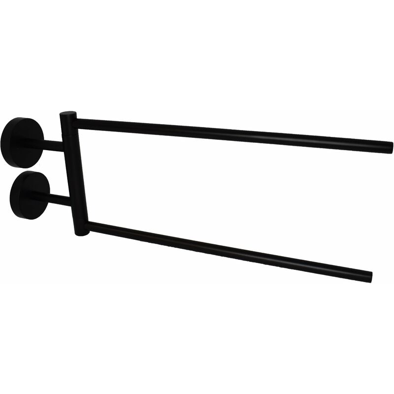 foto del prodotto capannoli porta salviette snodato colore nero opaco hoop hp111 mm nero opaco fissaggio a viti