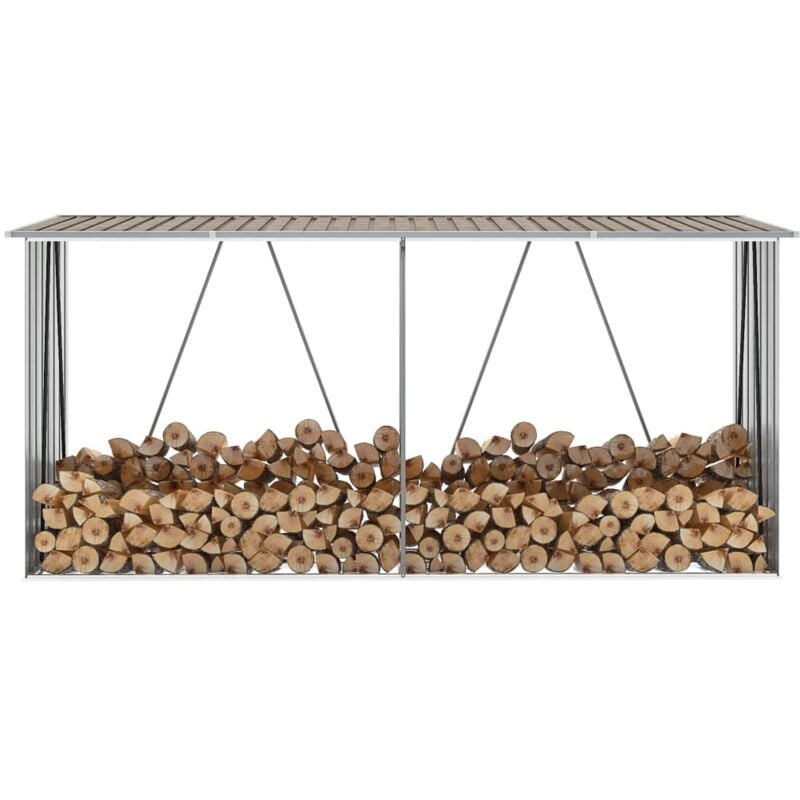 foto del prodotto capannone da giardino in acciaio zincato 330x84x152cm marrone vidaxl