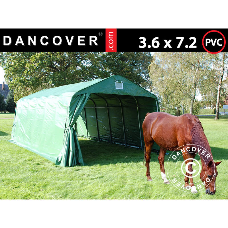 foto del prodotto capannone per bestiame 3,6x7,2x2,68m, pvc, verde