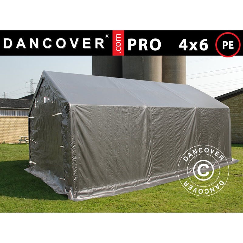 foto del prodotto capannone tenda tenda magazzino pro 4x6x2x3,1m, pe, grigio