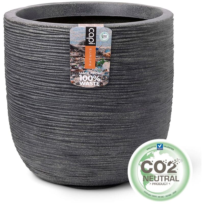 foto del prodotto capi fioriera rotonda waste rib 43x41 cm grigia