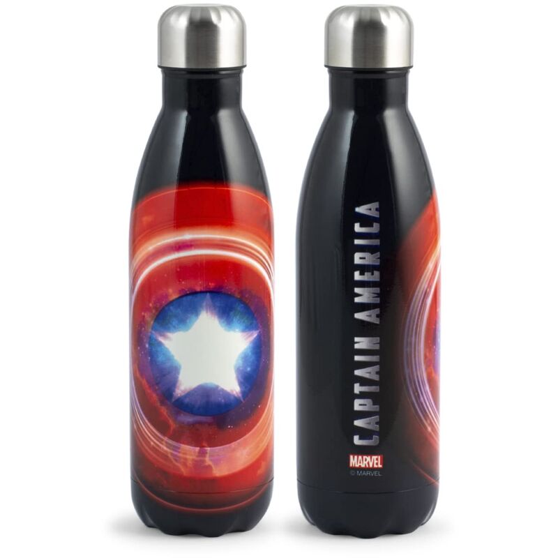 foto del prodotto capitan america bottiglia termica bimbo, borraccia in acciaio inox, decorata, lt 0,5, ermetica, bpa free h h