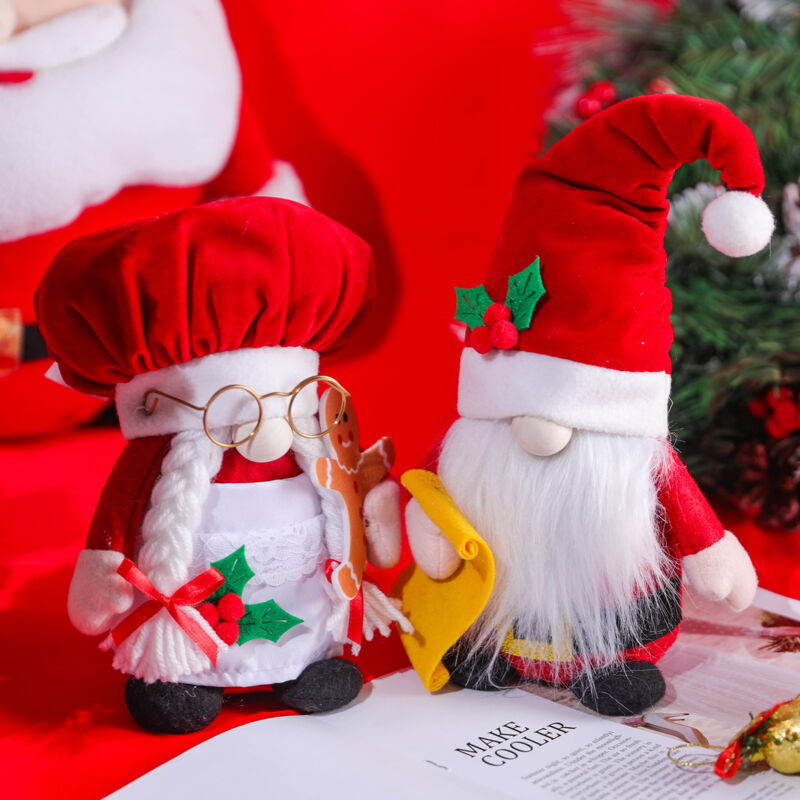 foto del prodotto capo gnomo rosso, bambola di peluche, gnomi giocattolo, ornamento per natale, san valentino, matrimonio, festa, decorazioni, bambola rudolph,