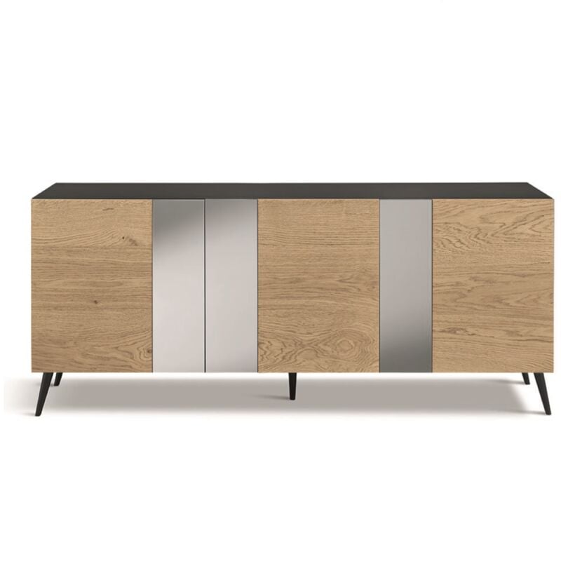 foto del prodotto capodarte madia 180 cm in legno rovere 3 ante con specchio 5 piedini romeo