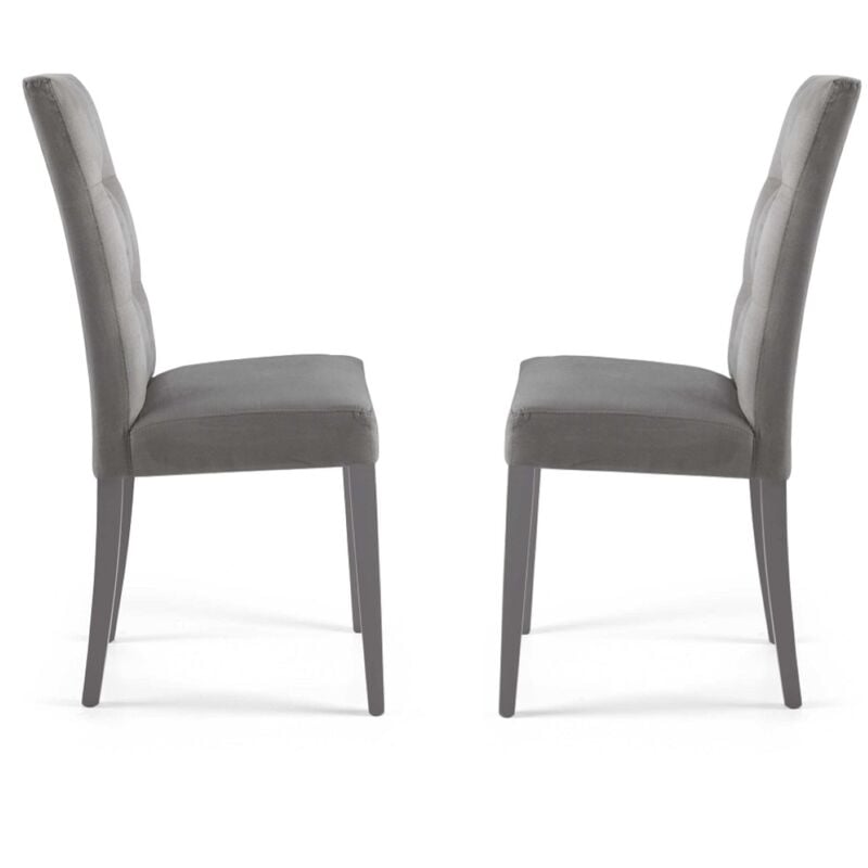 foto del prodotto capodarte sedia per cucina in tessuto alcantara grigio douglas set 2 pezzi
