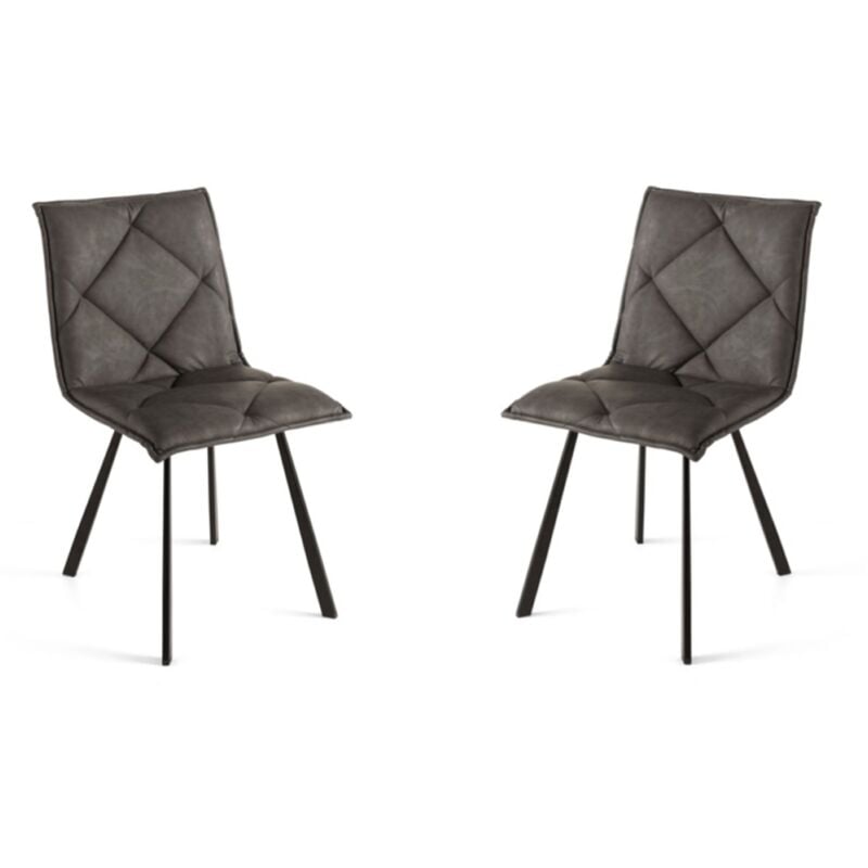foto del prodotto capodarte - sedia pranzo ecopelle antracite - moderno roll 2 sedie