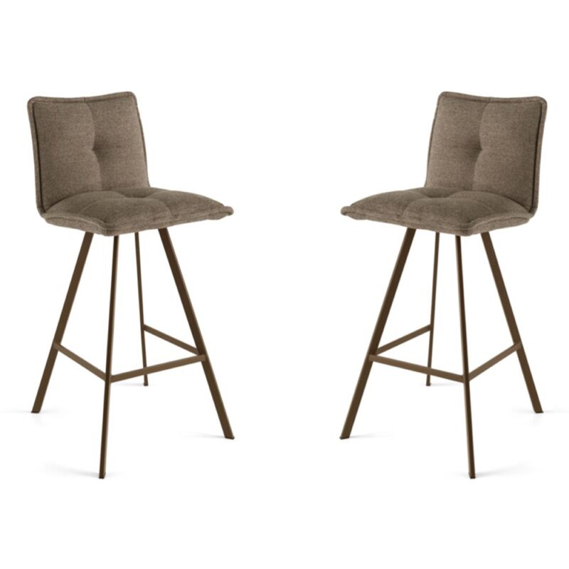 foto del prodotto capodarte - sgabello cucina tessuto marrone - bar sila 2 sgabelli