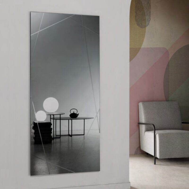 foto del prodotto capodarte - specchio rettangolare con incisioni a laser ego spessore 4mm fume'