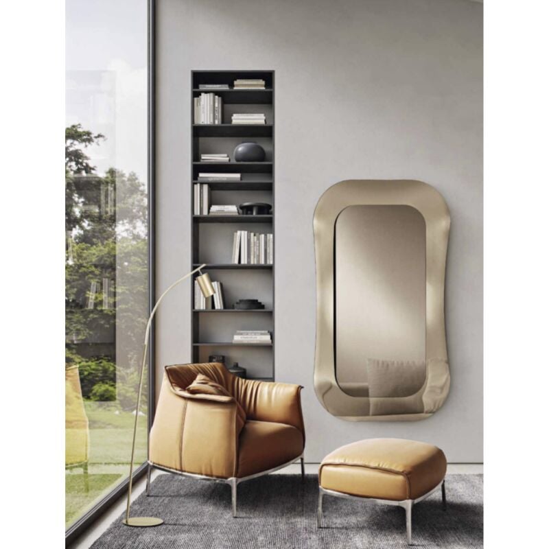foto del prodotto capodarte - specchio rettangolare dune 98x168 cm con cornice in vetro bronzo
