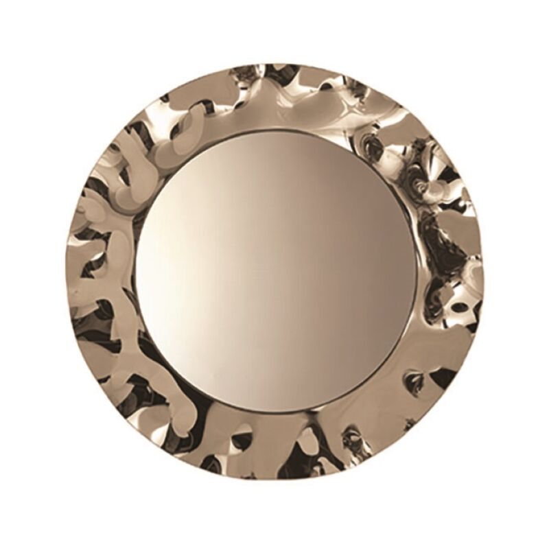 foto del prodotto capodarte specchio tondo dance con cornice in vetro mosso d120 cm bronzo