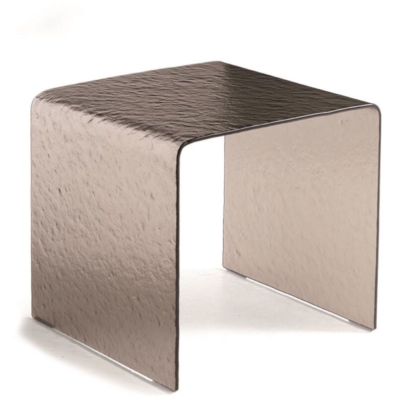 foto del prodotto capodarte tavolino salotto in vetro temperato effetto martellato bronzo plinio