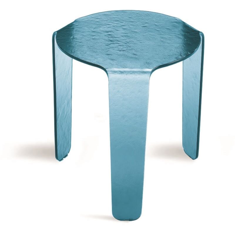 foto del prodotto capodarte tavolino tondo nori in vetro blu 45x47 cm