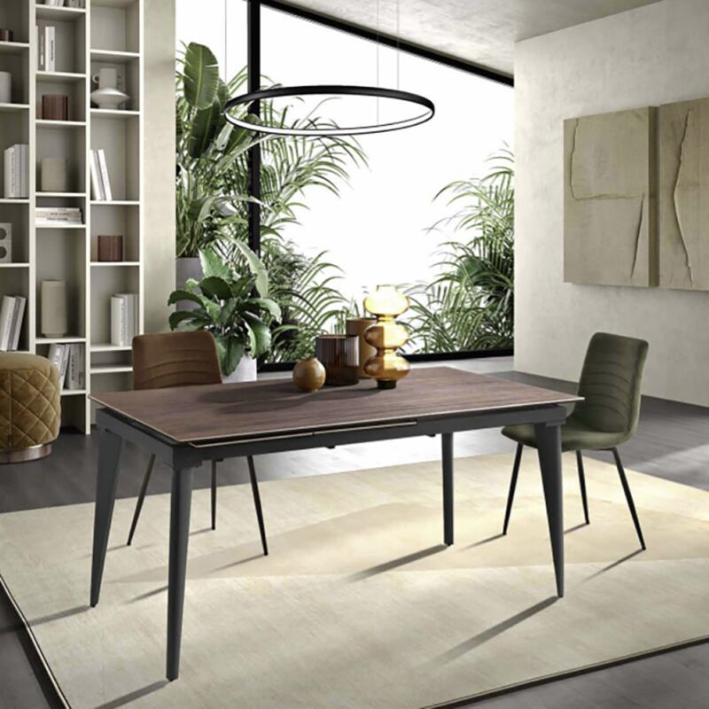 foto del prodotto capodarte tavolo allungabile 180 cm ulisse con top gre s porcellanato effetto legno tek