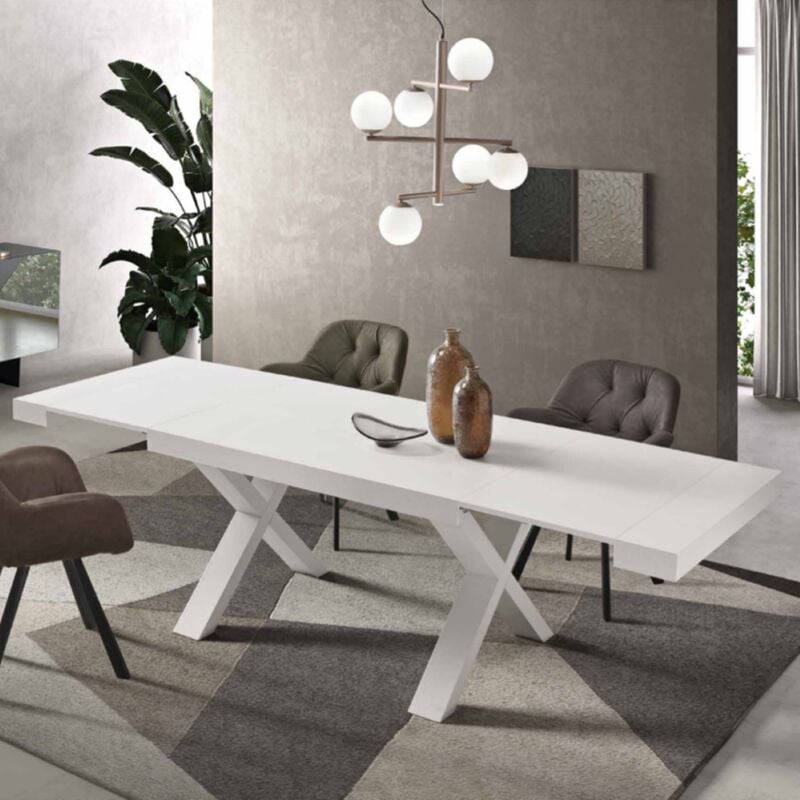 foto del prodotto capodarte tavolo allungabile a 260 cm con struttura in laminato paride bianco frassino