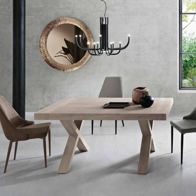 foto del prodotto capodarte tavolo allungabile a 260 cm con struttura in laminato paride grigio gessato