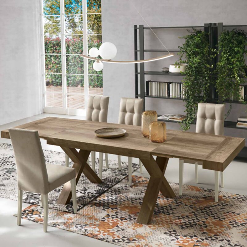 foto del prodotto capodarte - tavolo allungabile a 260 cm con struttura in laminato paride rovere rustico
