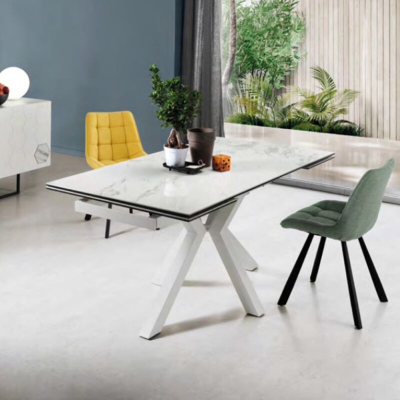 foto del prodotto capodarte tavolo cucina allungabile 240 cm piano gre s porcellanato bianco jacky