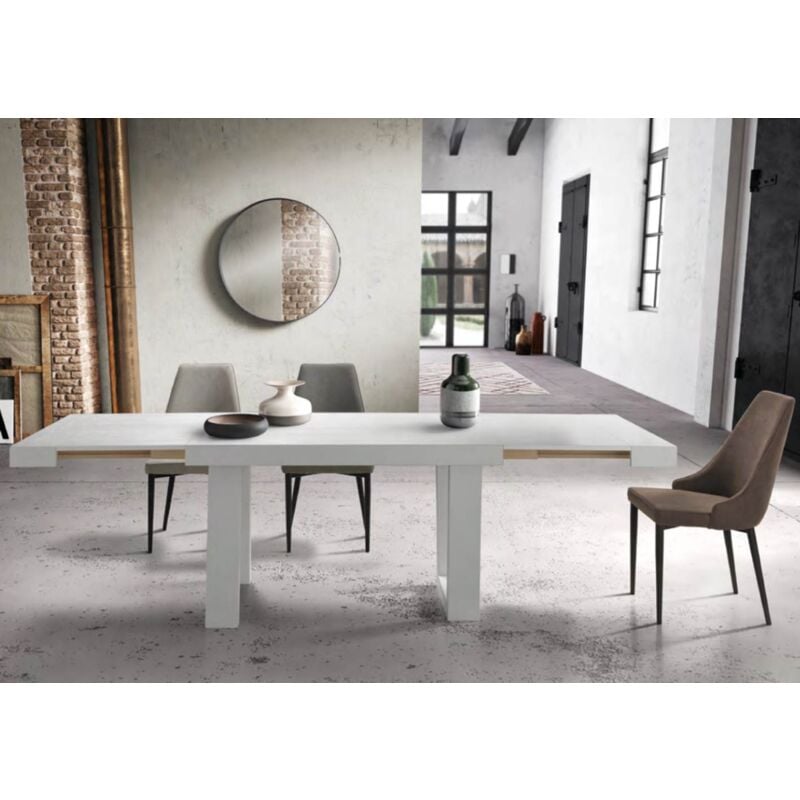 foto del prodotto capodarte tavolo soggiorno allungabile 260 cm piano in laminato divo bianco