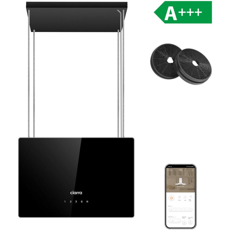 foto del prodotto cappa a isola 48cm 700m3 h 4 velocit booster classe a nero cd4850b ciarra