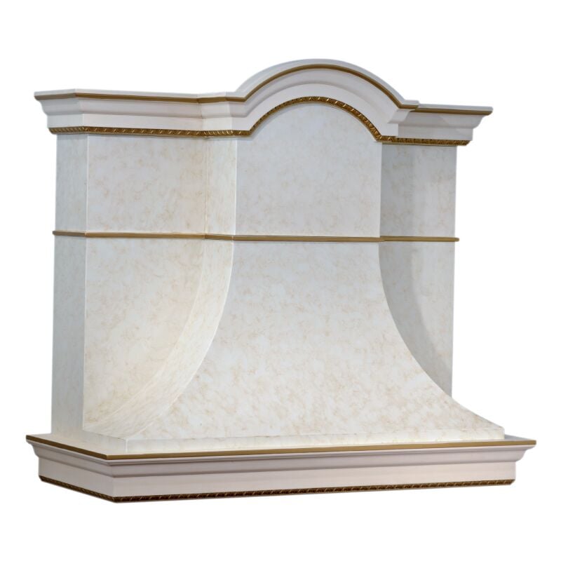foto del prodotto cappa aspirante arrogance in acciaio inox e cornice in legno cm 120