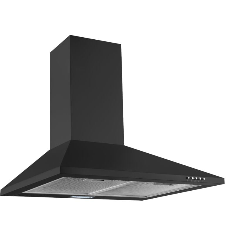 foto del prodotto cappa aspirante cappa a parete cappa camino 60 cm nero opaco respekta
