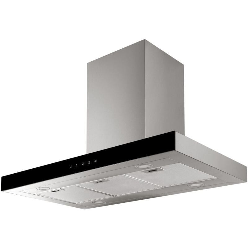 foto del prodotto cappa aspirante cappa ad isola cappa a camino da 90 cm in acciaio inox touch control respecta