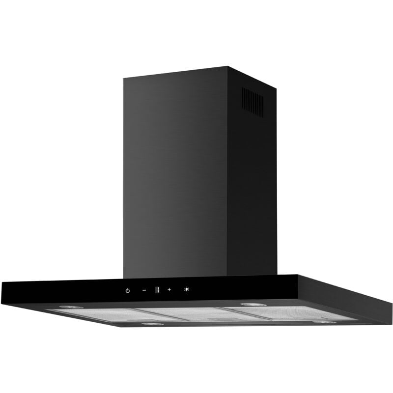 foto del prodotto cappa aspirante cappa ad isola cappa a camino da 90 cm nero opaco touch control respecta