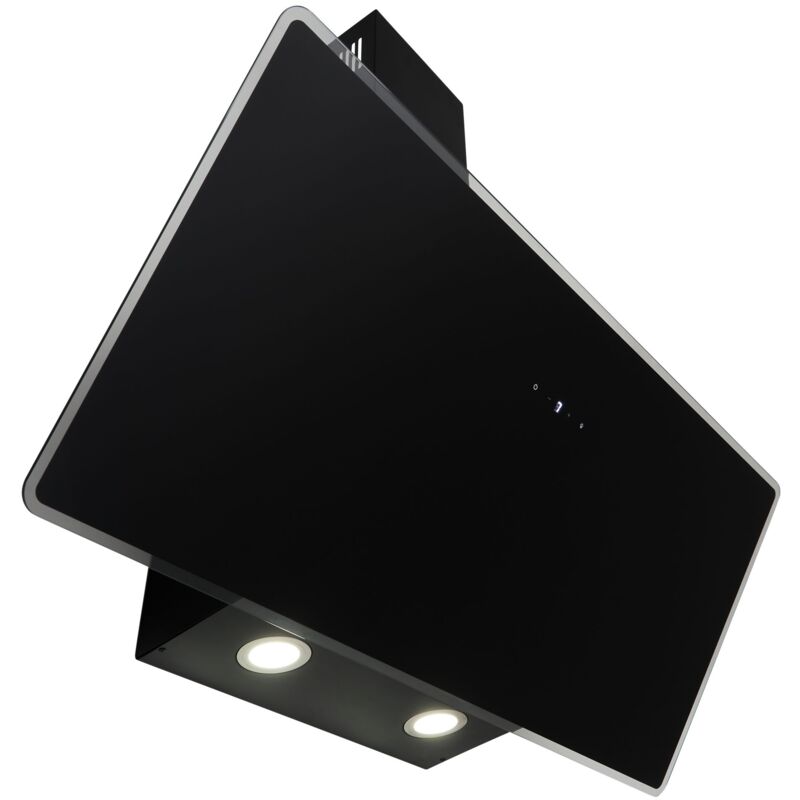 foto del prodotto cappa aspirante cappa inclinata head free 90 cm cappa parete nera led respecta