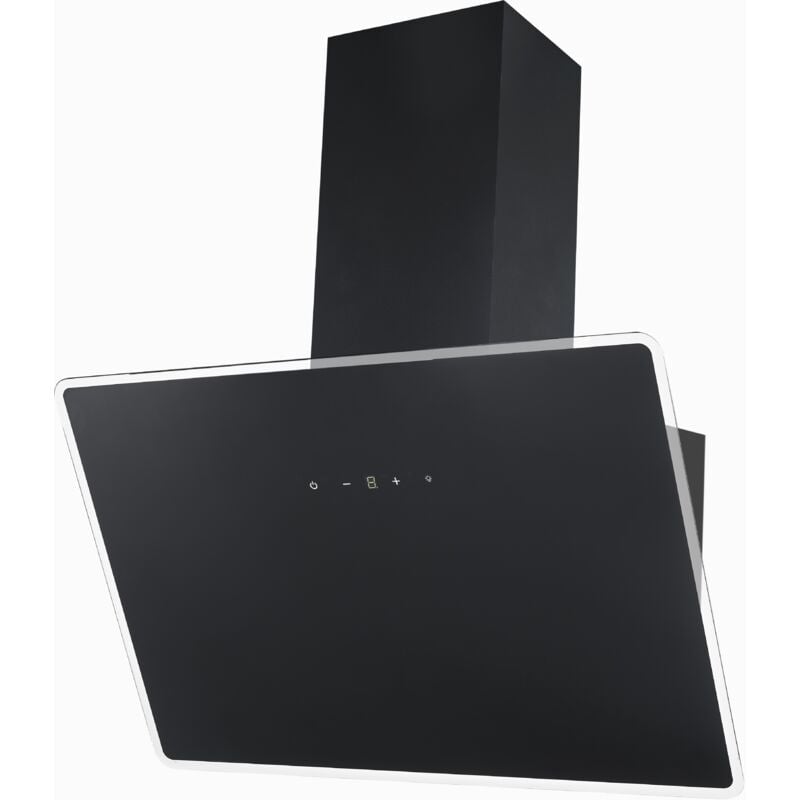 foto del prodotto cappa aspirante cappa inclinata senza testa da 80 cm nera a aria di ricircolo led respecta