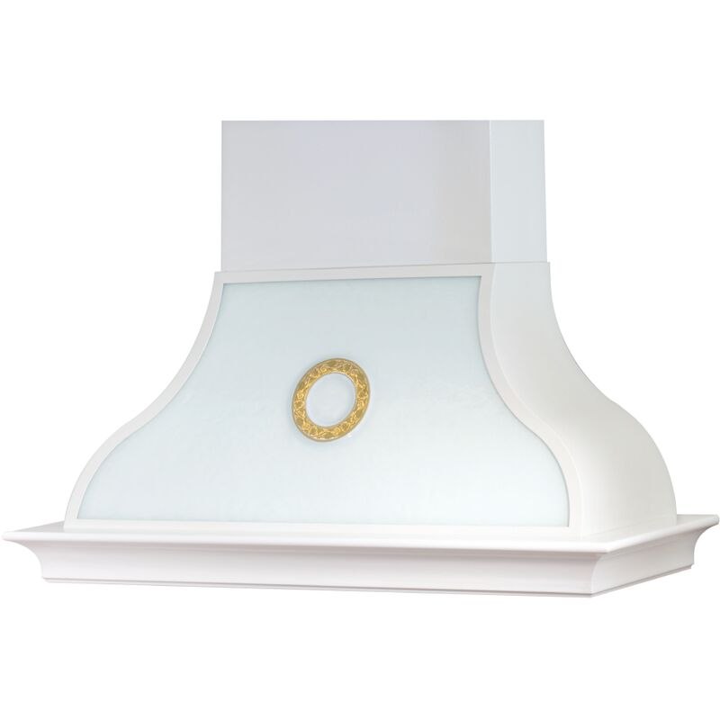 foto del prodotto cappa aspirante hermitage in acciaio inox e cornice in legno cm 90