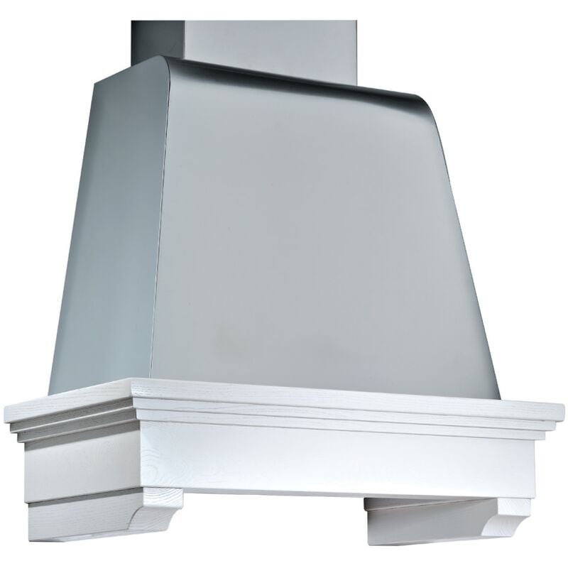 foto del prodotto cappa aspirante memory in acciaio inox silver e cornice in legno cm 90