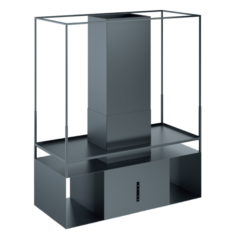 foto del prodotto cappa aspirante urban space isola in acciaio inox brunito cm 120x54